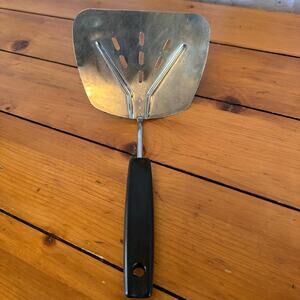 Vtg Foley Slotted Angled Wide Curved Spatula Turner Flipper Stainless Steel 10"